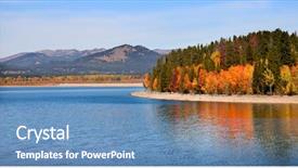  Presentation with natural park yellowstone - PPT layouts consisting of grand tetons national park background and a teal colored foreground