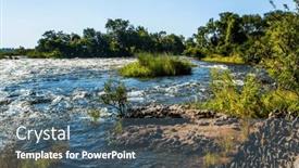  Presentation with south africa - Slides with grand-victoria-falls-in-south background and a ocean colored foreground
