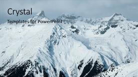  Presentation with winter border - Audience pleasing slide deck consisting of grand view over steep slopes backdrop and a light blue colored foreground