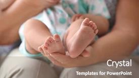  Presentation with preemie baby close up - Audience pleasing presentation consisting of cute little baby on grandmother' backdrop and a violet colored foreground
