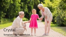  Presentation with generation - PPT theme enhanced with grandchild - family generation and people concept background and a lemonade colored foreground