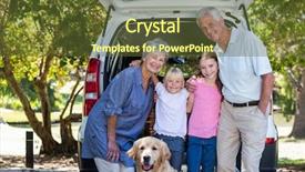  Presentation with grandparents day - Presentation theme featuring grandchildren on a sunny day background and a tawny brown colored foreground