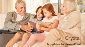  Presentation with computer network - Presentation theme enhanced with grandchildren-show-the-grandparents background and a coral colored foreground