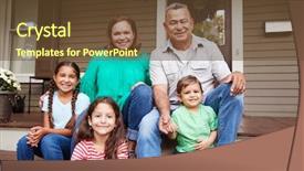  Presentation with steps success investment - Colorful presentation design enhanced with grandchildren sit on steps lead backdrop and a tawny brown colored foreground