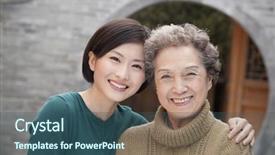  Presentation with korean arch - Amazing slide set having granddaughter in front of round backdrop and a ocean colored foreground
