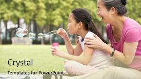 Presentation with medicina tradicional chinesa chinese herb - Beautiful theme featuring granddaughter in park blowing bubbles backdrop and a soft green colored foreground