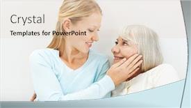  Presentation with old - Audience pleasing presentation design consisting of granddaughter-lovingly-caresses-the-cheek backdrop and a lemonade colored foreground