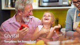  Presentation with grandma - Beautiful PPT layouts featuring granddaughter-sitting-in-the-lap backdrop and a coral colored foreground