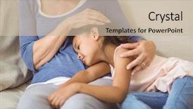  Presentation with grandmothers love - Beautiful theme featuring granddaughter sleeping on grandmothers lap backdrop and a  colored foreground