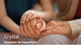  Presentation with supporting - Audience pleasing slides consisting of granddaughter-supporting-her-grandmother-hands backdrop and a red colored foreground