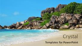  Presentation with beach - Amazing slide set having grande-anse-beach-in-la backdrop and a soft green colored foreground