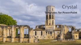  Presentation with unesco - Slides with grande-sauve-abbey-unesco-site background and a light blue colored foreground