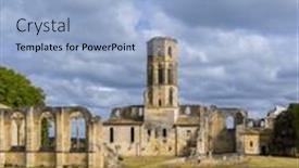  Presentation with unesco - PPT theme with grande-sauve-abbey-unesco-site background and a light blue colored foreground