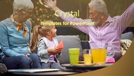  Presentation with story - PPT theme with grandfather-amusing-his-granddaughter-telling background and a tawny brown colored foreground