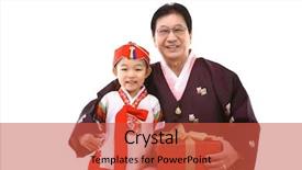  Presentation with grandfather - PPT layouts consisting of grandfather and child background and a red colored foreground