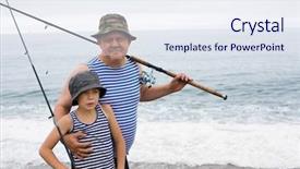  Presentation with sea fishing - Slide deck with daffodils in modern white vase background and a cream colored foreground