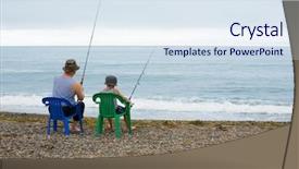  Presentation with sea fishing - Presentation consisting of buttons multimedia play pause stop concept background and a dark gray colored foreground