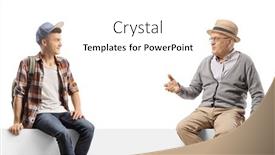  Presentation with grandfather - Presentation theme consisting of grandfather-and-grandson-sitting background and a  colored foreground