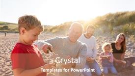  Presentation with cooking fire - Beautiful presentation featuring grandfather-cooking-as-multi-generation backdrop and a coral colored foreground