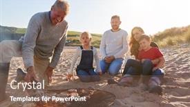  Presentation with cooking fire - Presentation theme with grandfather-cooking-as-multi-generation background and a violet colored foreground