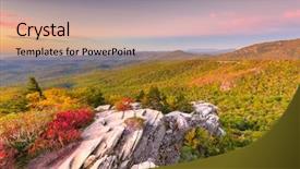  Presentation with blue mountain - Audience pleasing slide set consisting of grandfather mountain at dawn backdrop and a coral colored foreground