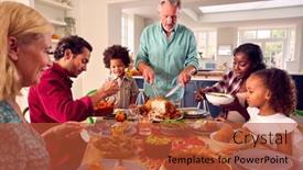  Presentation with grandfather - PPT theme featuring grandfather-serving-as-multi-generation background and a red colored foreground