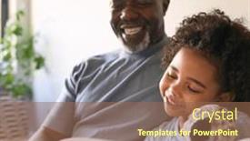  Presentation with grandfather - Presentation theme enhanced with grandfather-sitting-on-sofa background and a coral colored foreground