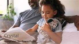  Presentation with grandfather - Theme featuring grandfather-sitting-on-sofa background and a coral colored foreground