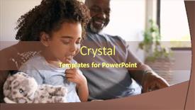  Presentation with grandfather - PPT layouts consisting of grandfather-sitting-on-sofa background and a tawny brown colored foreground