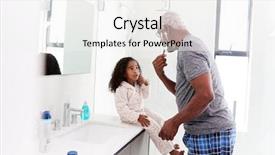  Presentation with chritmas pajamas - PPT theme enhanced with grandfather wearing pajamas in bathroom background and a white colored foreground