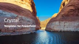  Presentation with powell river - Slide set having grandiose-cliffs-red-sandstone-outcroppings background and a gray colored foreground