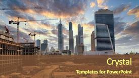  Presentation with arab - Cool new presentation theme with grandiose construction in dubai backdrop and a tawny brown colored foreground