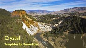  Presentation with portfolio - Cool new slide deck with grandiose landscape - woody canyon of the river in well-known yellowstone park more magnificent pictures from the american and canadian national parks you can look hundreds in my portfolio welcome backdrop and a tawny brown colored foreground