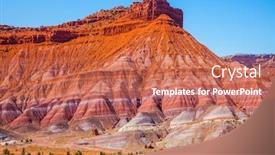  Presentation with arizona - Theme featuring grandiose-mountains-of-red-sandstone background and a coral colored foreground