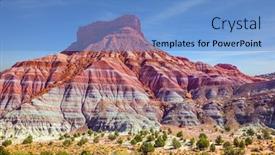  Presentation with arizona - PPT theme consisting of grandiose-mountains-of-red-sandstone background and a light blue colored foreground