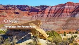 Presentation with wilderness - PPT layouts enhanced with grandiose-mountains-of-red-sandstone background and a coral colored foreground