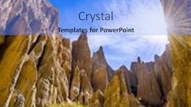  Presentation with land - Presentation design with grandiose-natural-land-formations-clay background and a light blue colored foreground