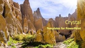  Presentation with ridges - Cool new slide deck with grandiose-natural-land-formations-clay backdrop and a tawny brown colored foreground