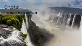  Presentation with roaring - Presentation theme with grandiose-waterfalls-iguazu background and a light blue colored foreground