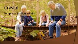  Presentation with forest bridge - Cool new slide deck with grandkids on a bridge backdrop and a yellow colored foreground