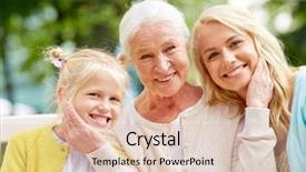  Presentation with generation family farm - Beautiful slide deck featuring grandma - family generation and people concept backdrop and a lemonade colored foreground