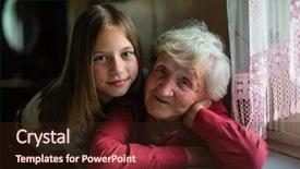  Presentation with it´s a girl - Theme enhanced with grandma - little girl and her grandmother background and a wine colored foreground