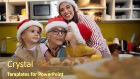  Presentation with grandma - Theme having grandma-and-mother-posing background and a tawny brown colored foreground