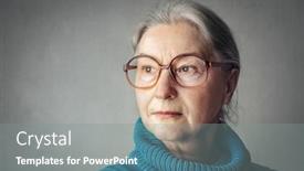  Presentation with grandma - Audience pleasing presentation theme consisting of grandma-s-portrait backdrop and a gray colored foreground