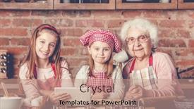  Presentation with grandma - Audience pleasing slide deck consisting of grandma-with-her-little-granddaughters backdrop and a coral colored foreground