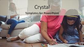  Presentation with adult coloring book - Audience pleasing PPT layouts consisting of grandmother and granddaughter coloring book backdrop and a light gray colored foreground