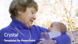  Presentation with outdoors - Slides consisting of grandmother holding baby grandson outdoors background and a  colored foreground