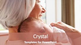  Presentation with baby sleeping - Amazing presentation theme having grandmother holding sleeping newborn baby backdrop and a coral colored foreground