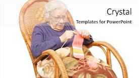  Presentation with business diversity wheel chair - Theme enhanced with grandmother knits in an armchair background and a white colored foreground