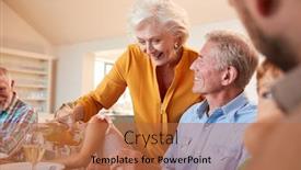  Presentation with generation - Cool new theme with grandmother-pouring-wine-as-multi backdrop and a red colored foreground